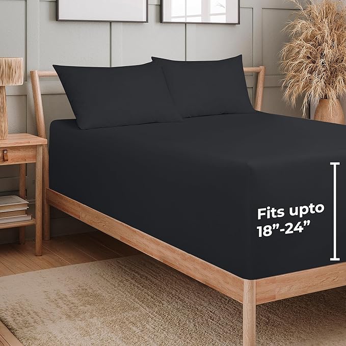 Royale Linens Extra Deep Pocket Twin Fitted Sheet Only - Image 2