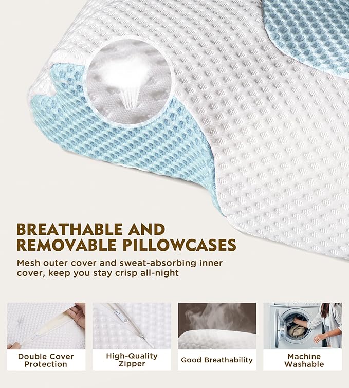 Osteo Cervical Pillow for Neck Pain Relief, Hollow Design Odorless Memory Foam - Image 6