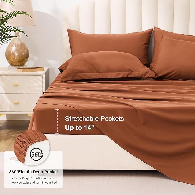 Love's cabin Full Comforter Set Burnt Orange, 7 Pieces Full Bed in a Bag - Image 6