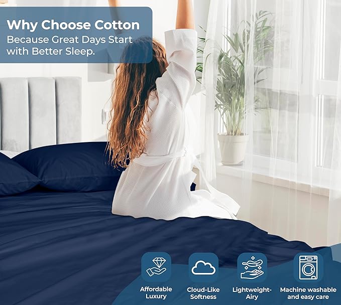 Royale Linens 100% Organic Cotton Twin XL Flat Sheet Only - Image 7