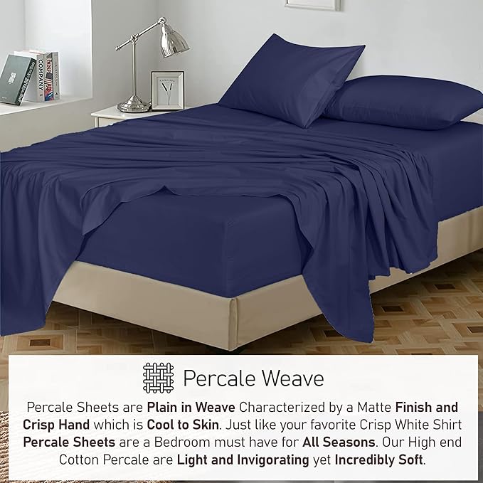 RUVANTI 100% Cotton Sheets – California King Percale Bedding, Cooling & - Image 5
