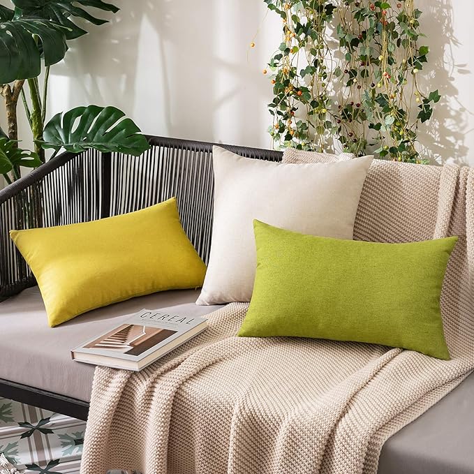 MIULEE Pack of 2 Decorative Outdoor Solid Waterproof Throw Pillow Covers Euro - Image 4