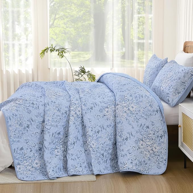 WONGS BEDDING Quilt King Size, Botanical Quilt - Image 3