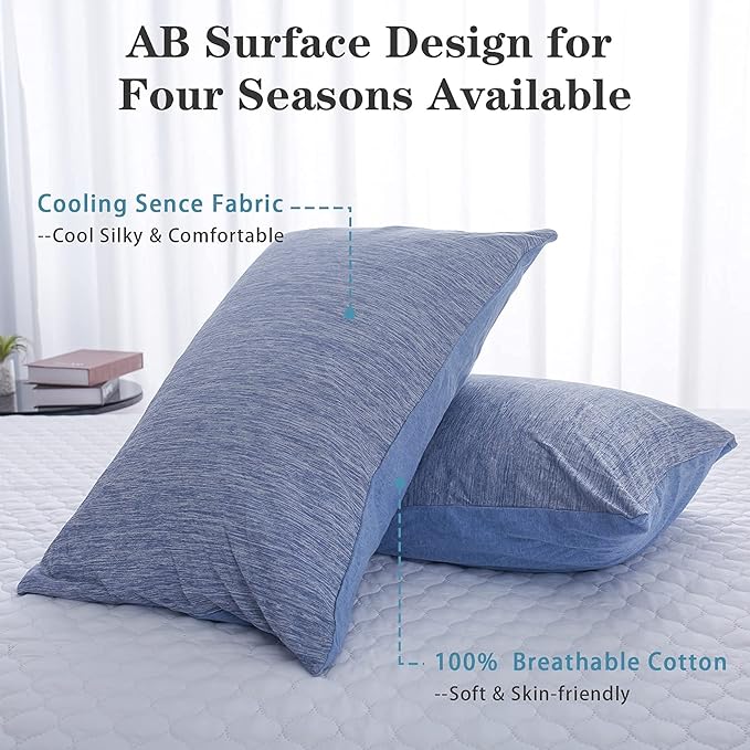 CHOSHOME Cooling Pillow Cases Zipper Pillow Covers Q-Max > 0.45 Zippered - Image 2