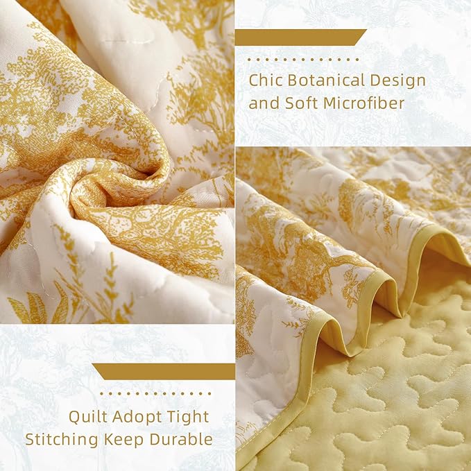 WONGS BEDDING Botanical Quilt Set King Size - Image 6