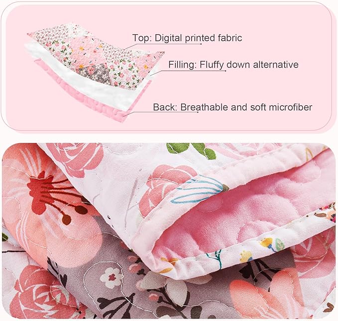 Whale Flotilla Patchwork Quilt King Size, Extra Soft Boho Floral Bedspreads - Image 7