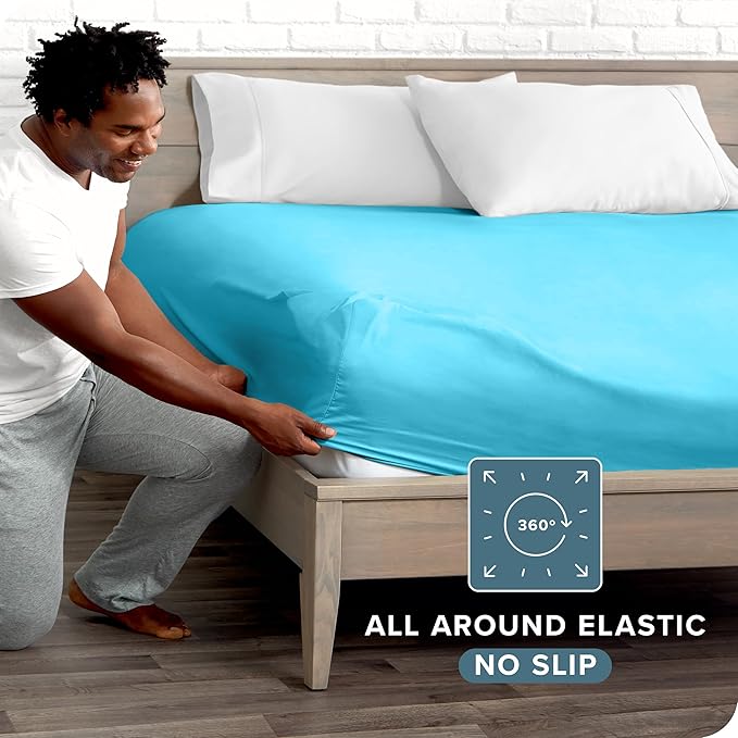 Bare Home Fitted Bottom Sheet Queen Size - Image 3