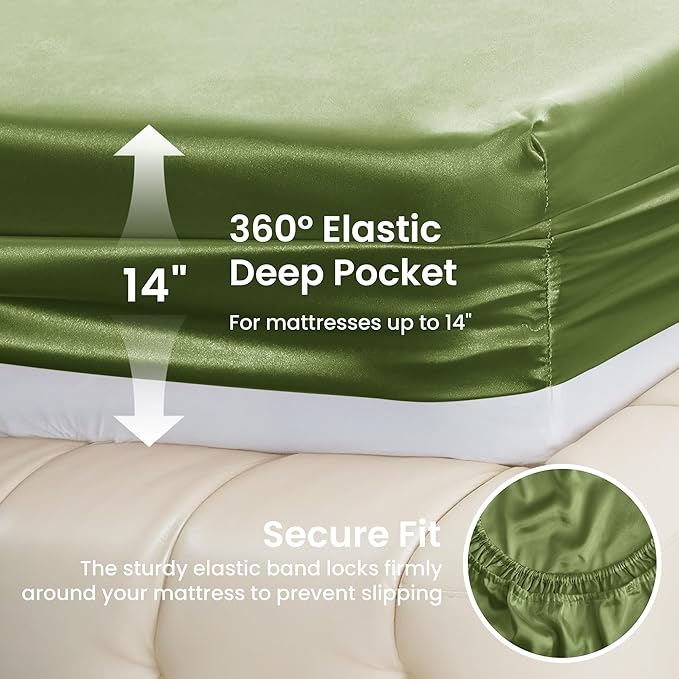 Love's cabin Satin Queen Bed Sheet Set - Image 4