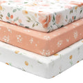 Baby Mini Crib Sheets Girl, Portable 38”x26” Pack and Play Sheets Fitted by FIEMOL