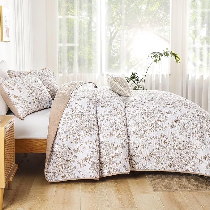 WONGS BEDDING California King Quilt Sets, Botanical Quilt - Image 3
