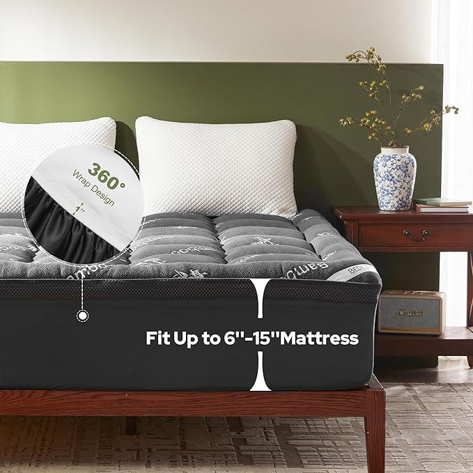 BEDLORE 4 Inch Memory Foam Mattress Topper Full, 2-in-1 Dual Layer Design - Image 6