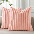 Pallene Faux Fur Plush Throw Pillow Covers 22x22 Set of 2, Luxury Soft Fluffy by PALLENE