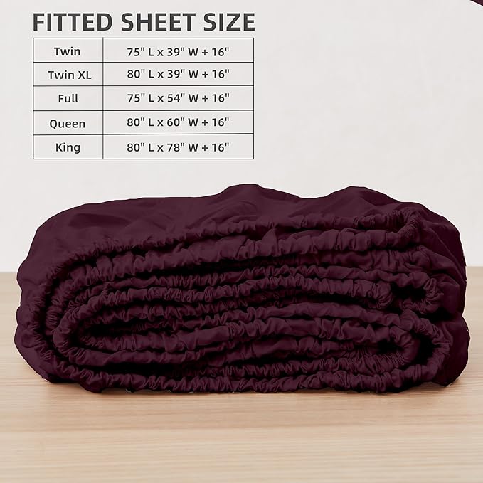 HBHLFZ Full Fitted Sheet Only, Soft Breathable Bottom Sheet - Image 2