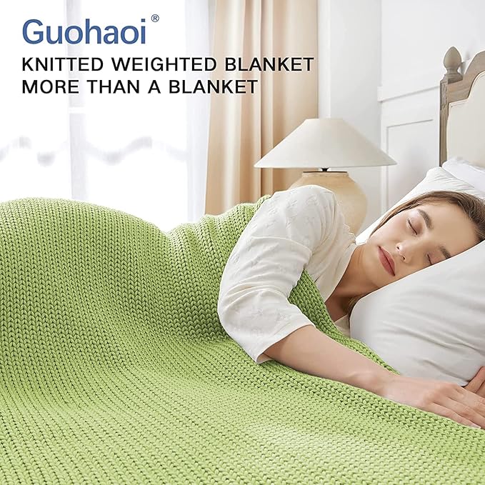 Guohaoi Knitted Weighted Blanket Kids No Beads Cooling Heavy Blanket, Home - Image 4