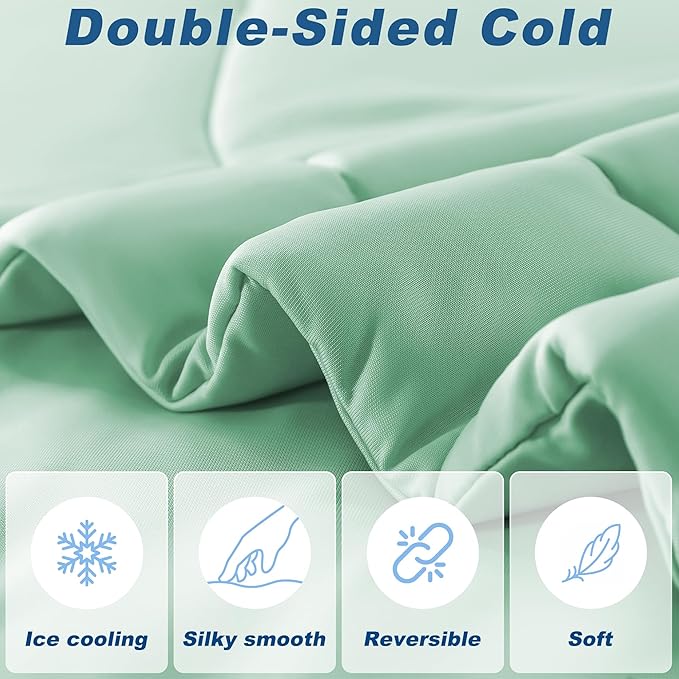 Cooling Comforter Queen Size, Double-Sided Cold Tech Fabric Quilted Bed - Image 3