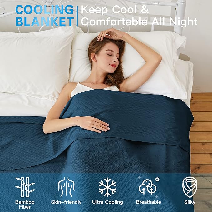 AmyHomie Cooling Blankets, 100% Rayon Derived from Bamboo, Cool Summer Blanket - Image 3