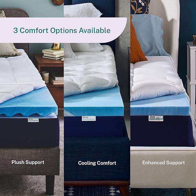 Sleep Innovations Dual Layer 4 Inch Memory Foam Mattress Topper, Queen Size - Image 8
