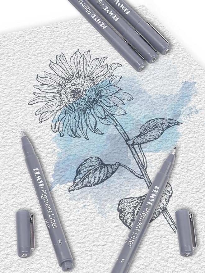 10 Micro Fine liner Drawing Art Pens Calligraphy Pens: 0.05mm-1.0mm Size Grey Art supplies Waterproof Archival Grey Ink Markers For Artists,Use for Professional Watercolor,Sketching-DeskoryOffice