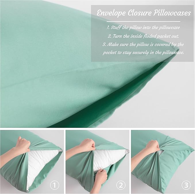 NTBAY Standard Pillow Cases Set of 2, 2 Pack Brushed Microfiber 20x26 Pillow - Image 4