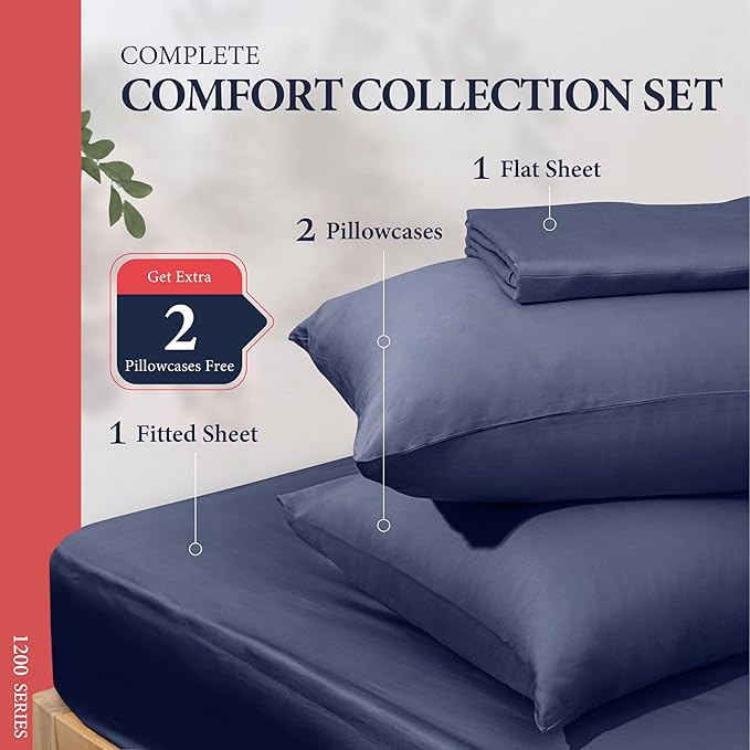 100% Egyptian Cotton Queen Size Sheets Set - Image 3