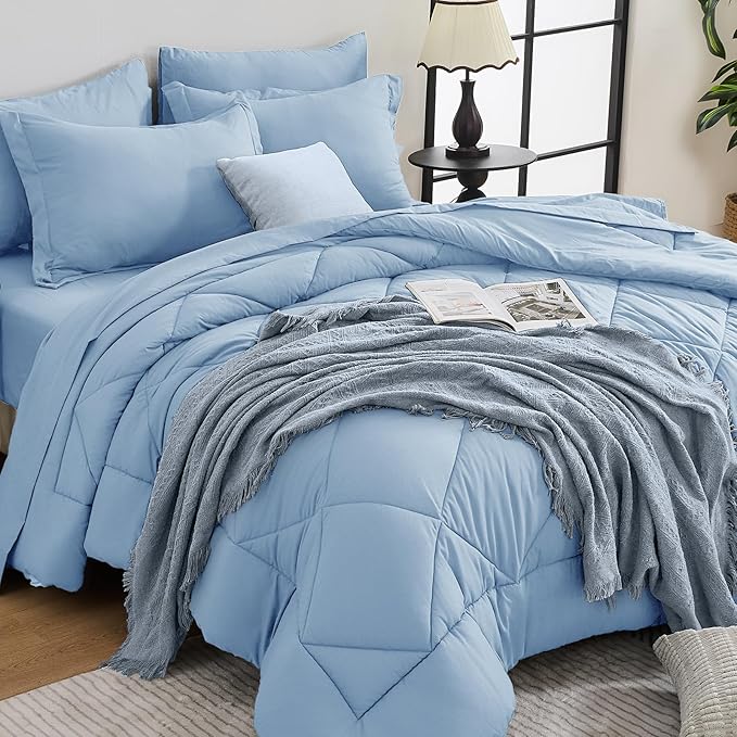 HEVUMYI Light Blue Full Comforter Set by HEVUMYI