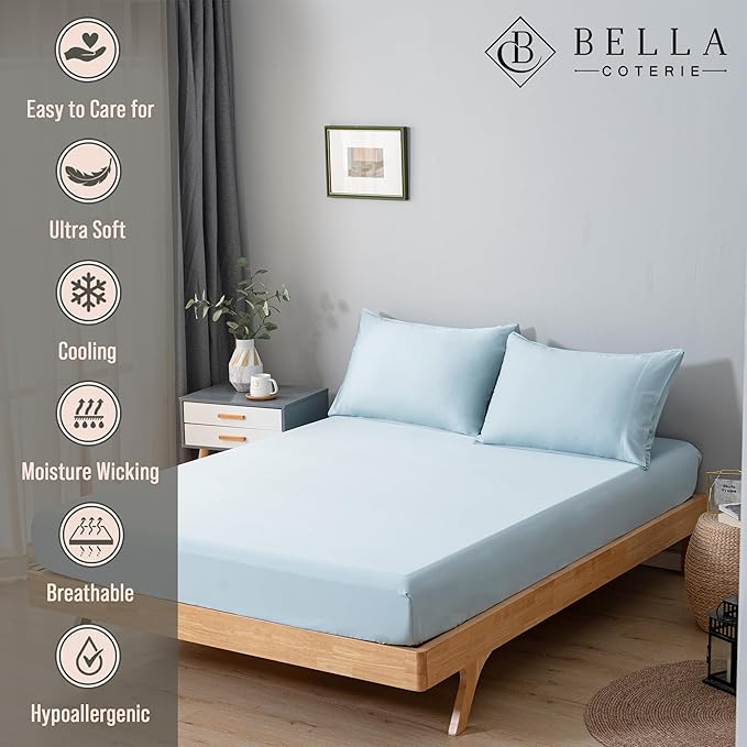 Bella Coterie California King Size Fitted Sheet Only | Luxury Bamboo Viscose | - Image 2