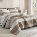 Litanika Quilt King Size Hazel, Stripe Patchwork Summer Bedspread Coverlet 3 by Litanika