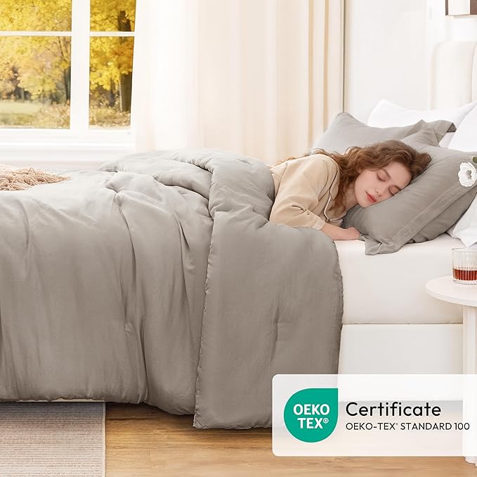 Love's cabin Burlwood Full Comforter Set, 3-Piece Prewashed Bed Set - Image 5