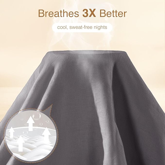 SONORO KATE 100% French Linen Duvet Cover, Soft Breathable - Image 2