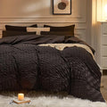 JELLYMONI Black Duvet Cover Full Size, Soft Breathable Seersucker Duvet Cover by JELLYMONI