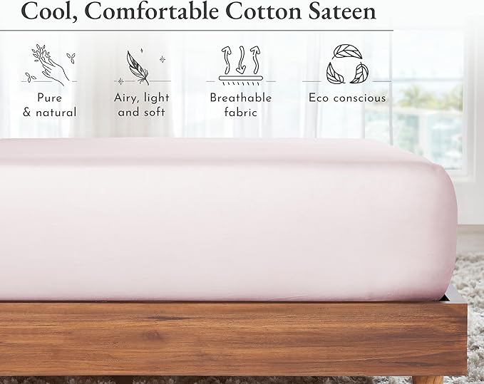 California Design Den Twin Bed Fitted Sheet Only, 100% Cotton, No Pop-Off - Image 6