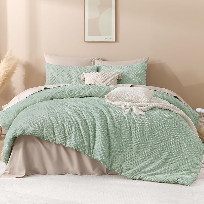 Andency Full Comforter Sets Sage Green, Boho Lightweight and Fluffy Bedding Set - Image 2
