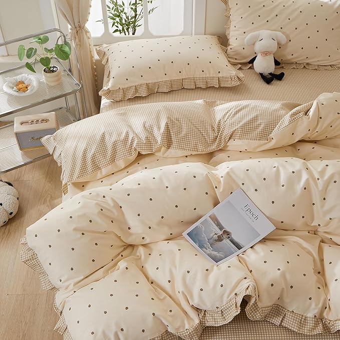 mixinni Floral Duvet Cover Set Twin Size – 100% Cotton 3-Piece Bedding Set by mixinni