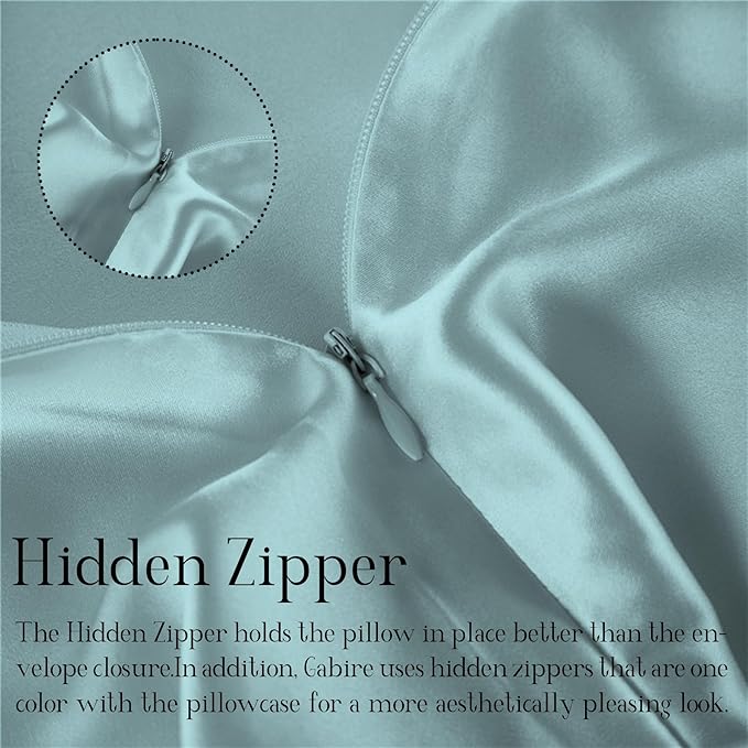 Gabire Mulberry Silk Pillowcases Set of 2, Both Sides Real Silk Pillowcase - Image 4
