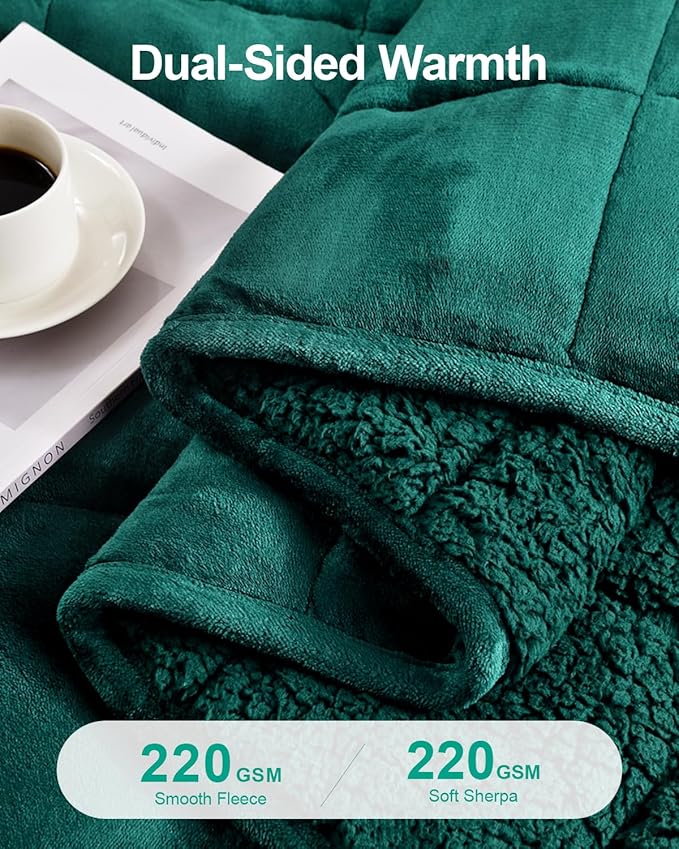 Super Fuzzy Soft Sherpa Fleece Weighted Blanket, 20 lbs Dual Sided Fluffy Heavy - Image 3
