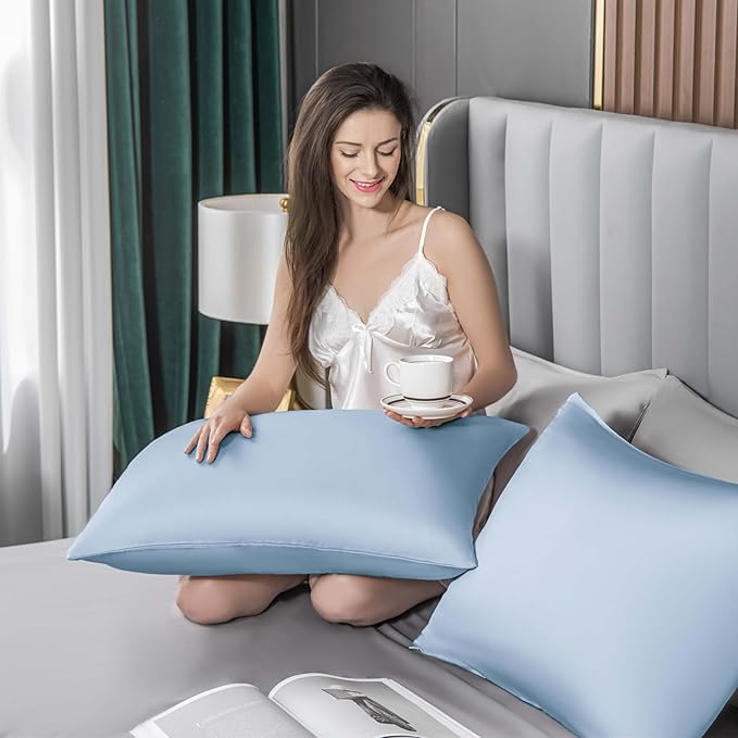 Mulberry Silk Pillowcase for Hair and Skin, Cooling Silk Pillow Case - Image 6