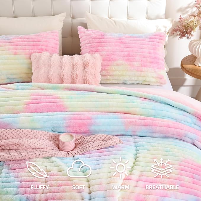 Smoofy Fluffy King Size Comforter Set 3 Pieces - Image 2