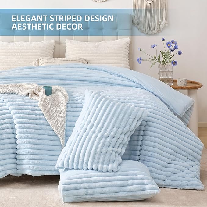 Smoofy Fluffy Full Size Comforter Sets 3 Pieces - Image 3
