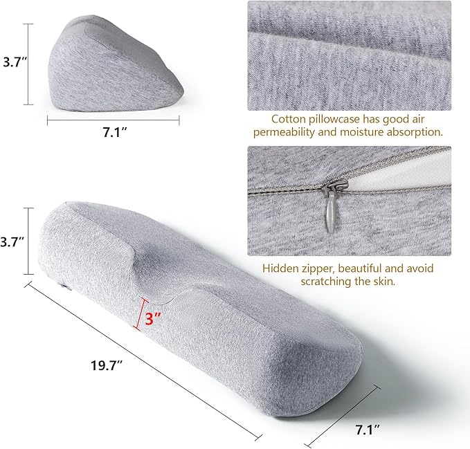 Cervical Neck Pillows for Pain Relief Sleeping, Memory Foam Neck Bolster Pillow - Image 7