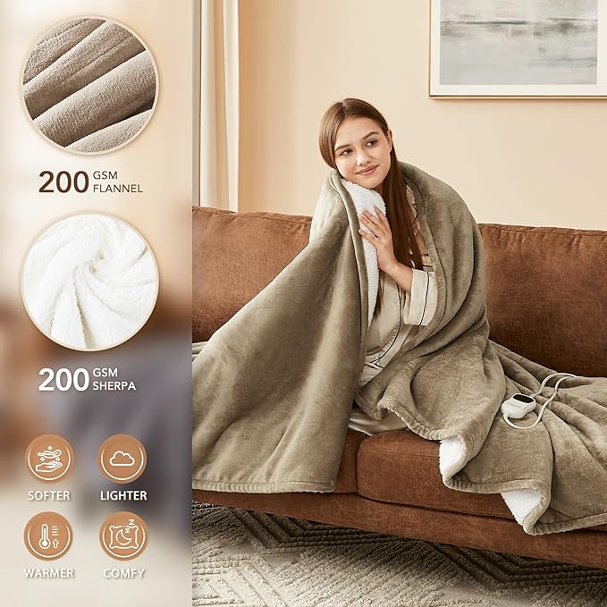Homemate Electric Heated Blanket Queen Size - Image 2