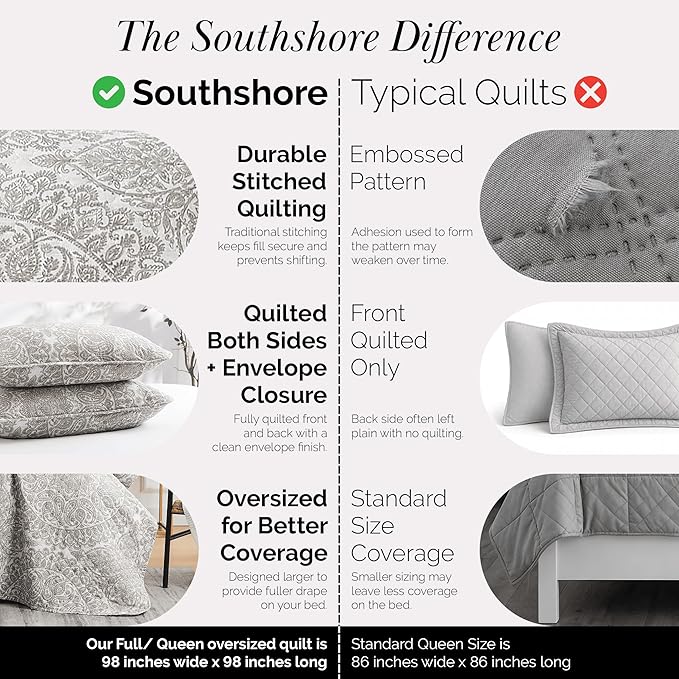 Southshore Fine Living, Inc. Ashanti Collection Oversized Queen Quilt Bedding - Image 4
