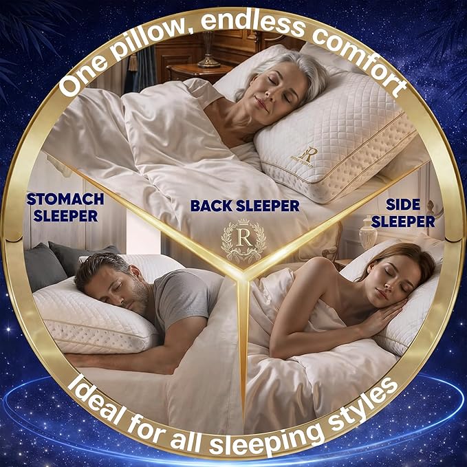 Royal Therapy 4-Pack Queen Memory Foam Pillow, Adjustable Shredded Odor-Free - Image 7