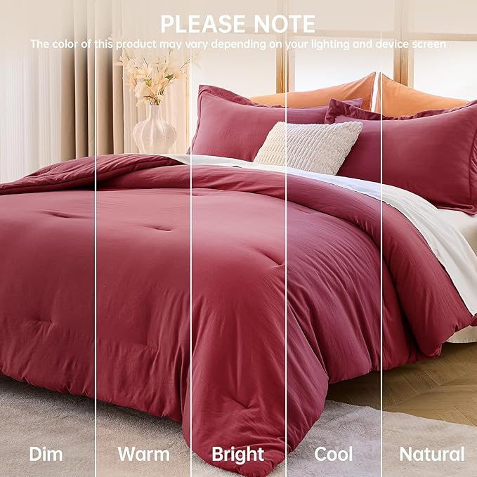 MUXHOMO Full Comforter Sets, All Season Ultra Soft Down Alternative Bedding - Image 9