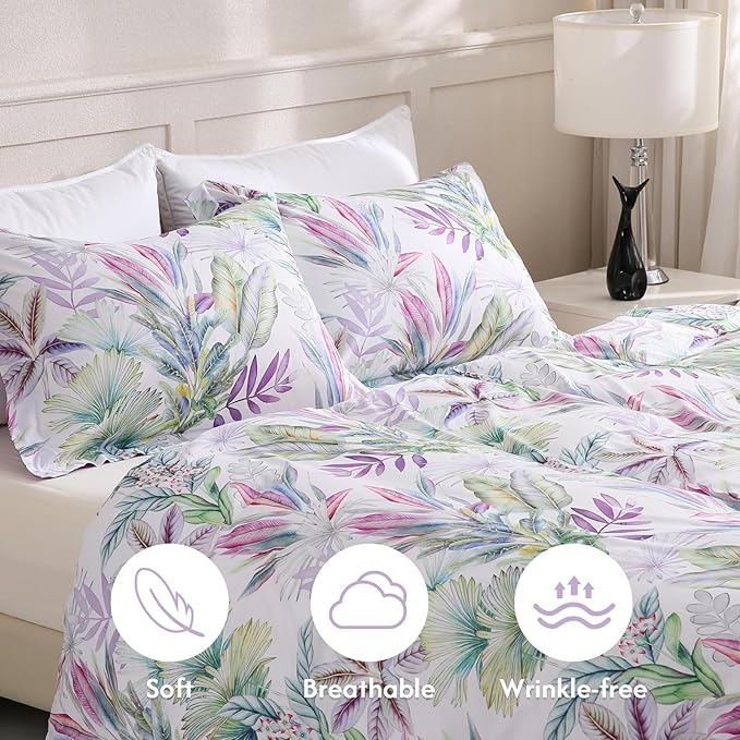 LONAVA King Botaincal 3 Pcs Duvet Cover Set, Breathable Soft Microfiber - Image 3