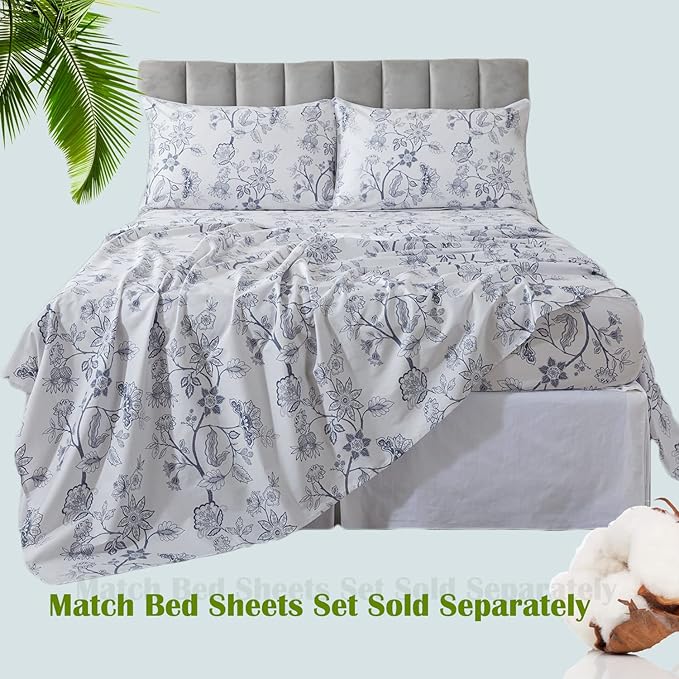 FADFAY Duvet Cover Set King/Cal King Floral Bedding Percale Cotton 600 TC - Image 6