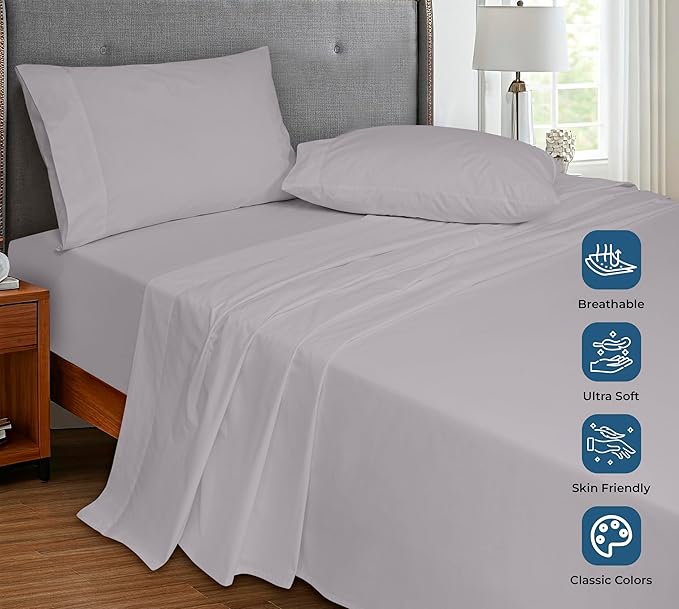 Royale Linens 100% Organic Cotton Twin XL Flat Sheet Only - Image 4