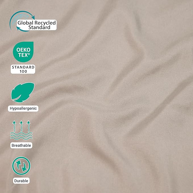 ZPECC Full Flat Sheet Only 1 Pack, Durable Beige Top Bed Sheets Hypoallergenic - Image 2