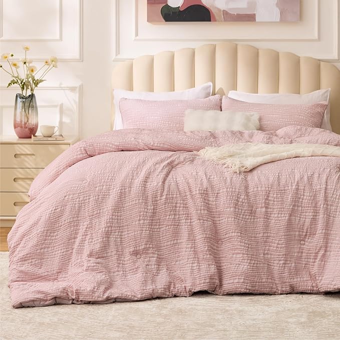 BEDELITE Blush Pink Queen Comforter Set - Image 2