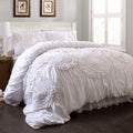 Lush Décor Serena 3 Piece Ruched Flower Comforter Set by LushDecor