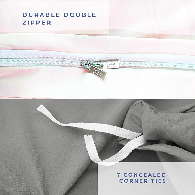 Kotton Culture 3 Pc Queen Size Duvet Cover Set- 100% Egyptian Cotton Sateen 600 - Image 5